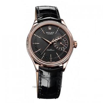 Réplique montre Cellini Date 50519 cadran noir en acier inoxydable