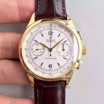 Réplique montre Chronographe 66658 Cadran Blanc Or Jaune