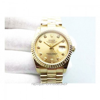 Réplique montre Datejust 116238 Cadran Champagne En Or Jaune 36MM