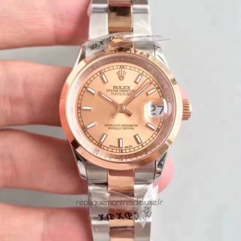 Réplique montre Datejust 31 178241 Cadran Champagne en acier inoxydable et or rose de 31MM