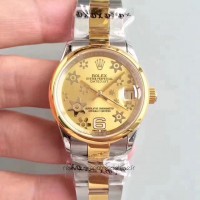 Réplique montre Datejust 31 178243 Cadran Champagne en acier inoxydable et or jaune de 31MM