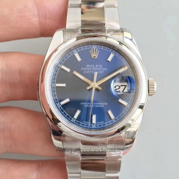 Réplique montre Datejust 36MM 116200 cadran bleu en acier inoxydable