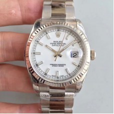 Réplique montre Datejust 36MM 116234 cadran blanc en acier inoxydable