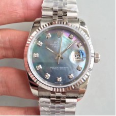 Réplique montre Datejust 36MM 116234 cadran bleu glace en acier inoxydable