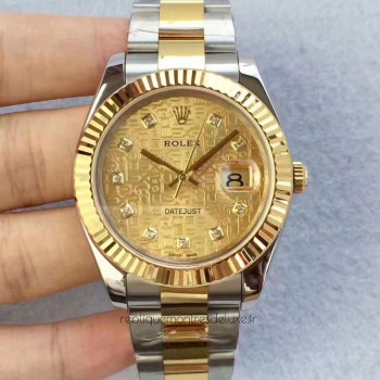 Réplique montre Datejust 41 126333 Cadran Réplique montre en acier inoxydable et or jaune de 41MM