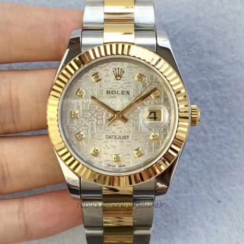 Réplique montre Datejust 41 126333 Cadran en acier inoxydable et or jaune avec cadran de 41MM