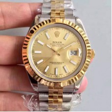 Réplique montre Datejust 41 126333 Cadran Champagne en acier inoxydable et or jaune 41MM