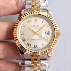 Réplique montre Datejust 41 126333 Cadran en acier inoxydable et or jaune avec cadran rhodié, 41 mm