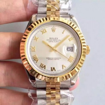 Réplique montre Datejust 41 126333 Cadran en acier inoxydable et or jaune avec cadran rhodié, 41 mm