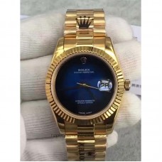 Réplique montre Datejust 41 Lapis Lazuli HK Or Jaune Cadran Bleu