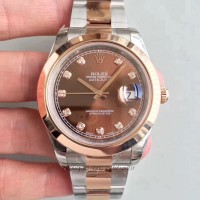 Réplique montre Datejust II 116333 Cadran Chocolat En Acier Inoxydable Et Or Rose De 41MM