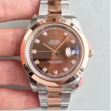 Réplique montre Datejust II 116333 Cadran Chocolat En Acier Inoxydable Et Or Rose De 41MM