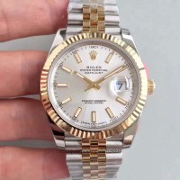 Réplique montre Datejust II 116333 cadran en acier inoxydable et or jaune avec cadran rhodié, 41 mm