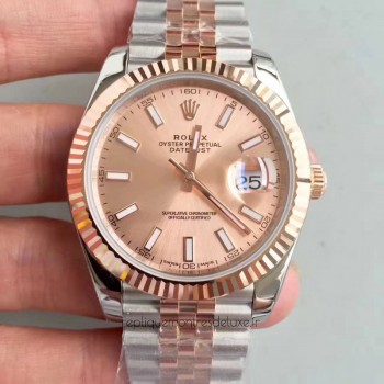 Réplique montre Datejust II 116333 - Cadran rose serti d’acier inoxydable en acier inoxydable 41MM & or rose 18K