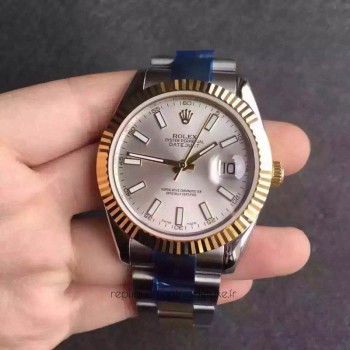 Réplique montre Datejust II 116333 41MM cadran en acier inoxydable et or jaune