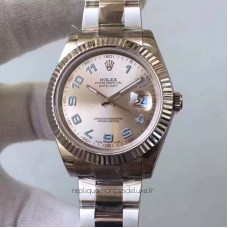 Réplique montre Datejust II 116334 cadran en acier inoxydable rhodié de 41MM