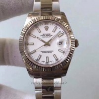 Réplique montre Datejust II 116334 cadran blanc en acier inoxydable de 41MM