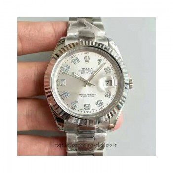 Réplique montre Datejust II 116334 cadran en acier inoxydable rhodié de 41MM