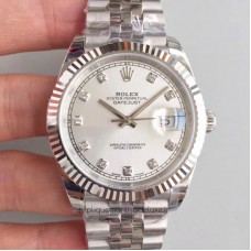 Réplique montre Datejust II 126334 cadran en acier inoxydable rhodié de 41MM