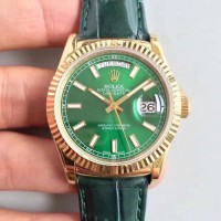 Réplique montre Day-Date 118138 cadran vert en or jaune de 36MM