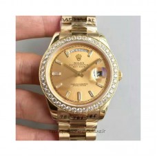 Réplique montre Day-Date 40 - Cadran Champagne - Or jaune et diamants - 228348RBR 40MM