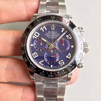 Réplique montre Daytona Cosmograph 116500LN cadran bleu en acier inoxydable