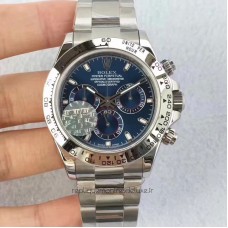 Réplique montre Daytona Cosmograph 116509 cadran bleu en acier inoxydable