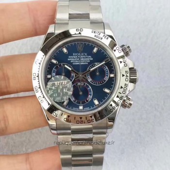 Réplique montre Daytona Cosmograph 116509 cadran bleu en acier inoxydable