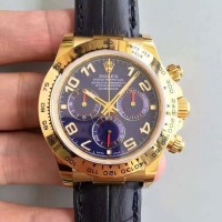 Réplique montre Daytona Cosmograph 116518 Cadran Bleu Or Jaune