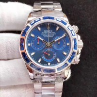 Réplique montre Daytona Cosmograph 116599 cadran bleu en acier inoxydable et diamants