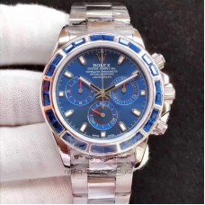 Réplique montre Daytona Cosmograph 116599 cadran bleu en acier inoxydable et diamants