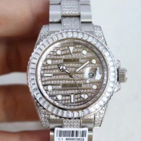 Réplique montre GMT-Master II Cadran Diamant Acier Inoxydable Et Diamants 116769 WT