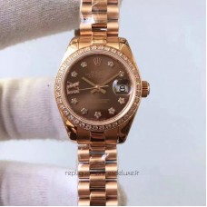 Réplique montre Lady Datejust 28 279135RBR 28MM Cadran Chocolat Or Rose