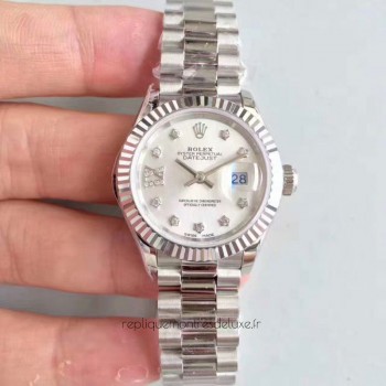 Réplique montre Lady Datejust 28 279166 cadran argenté en acier inoxydable de 28MM suisse 2236