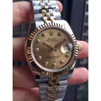 Réplique montre Lady Datejust 31 178273 Cadran Champagne en acier inoxydable et or jaune 31MM