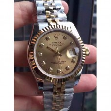 Réplique montre Lady Datejust 31 178273 Cadran Champagne en acier inoxydable et or jaune 31MM