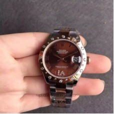 Réplique montre Lady Datejust 31 178341 Cadran Chocolat En Acier Inoxydable Et Or Rose 31MM