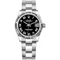 Réplique Rolex Datejust 31 Rolesor Blanc Cadran Noir Brillant m278274-0001