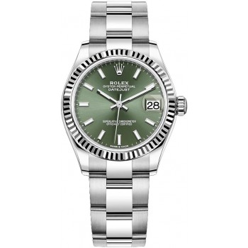 Replique Rolex Datejust 31 Rolesor Blanc Cadran Vert Menthe m278274-0017