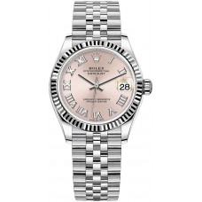 Réplique Rolex Datejust 31 Rolesor Blanc Bracelet Jubilee Cadran Rose m278274-0020