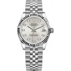 Réplique Rolex Datejust 31 Bracelet Jubilé à Cadran Blanc Rolesor Serti De Diamants m278274-0030