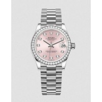 Réplique Rolex Datejust 31 Bracelet Président En Or Blanc Avec Cadran Rose m278289rbr-0022