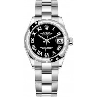 Réplique Rolex Datejust 31 Rolesor Blanc Bracelet Oyster Cadran Noir m278344rbr-0001