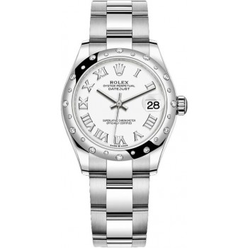 Réplique Rolex Datejust 31 Rolesor Blanc Bracelet Oyster Cadran Blanc m278344rbr-0011