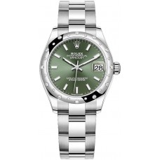 Replique Rolex Datejust 31 Rolesor Blanc Cadran Vert Menthe Bracelet Oyster m278344rbr-0019