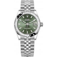 Replique Rolex Datejust 31 Rolesor Blanc Cadran Vert Menthe Bracelet Jubilee m278344rbr-0020