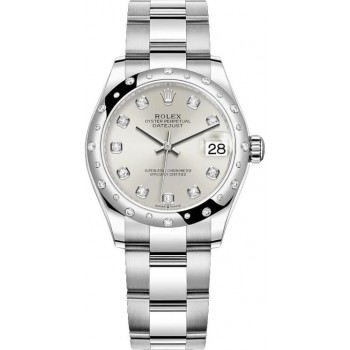 Réplique Rolex Datejust 31 Bracelet Oyster à Cadran Argenté Rolesor Blanc m278344rbr-0031