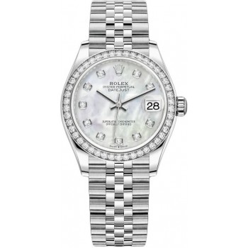 Réplique Rolex Datejust 31 Rolesor Blanc Cadran En Nacre Blanche Bracelet Jubilee m278384rbr-0008