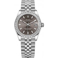 Réplique Rolex Datejust 31 Rolesor Blanc Bracelet Jubilee Cadran Gris Foncé