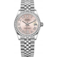 Réplique Rolex Datejust 31 Rolesor Blanc Cadran Serti De Diamants Roses Jubilee m278384rbr-0028